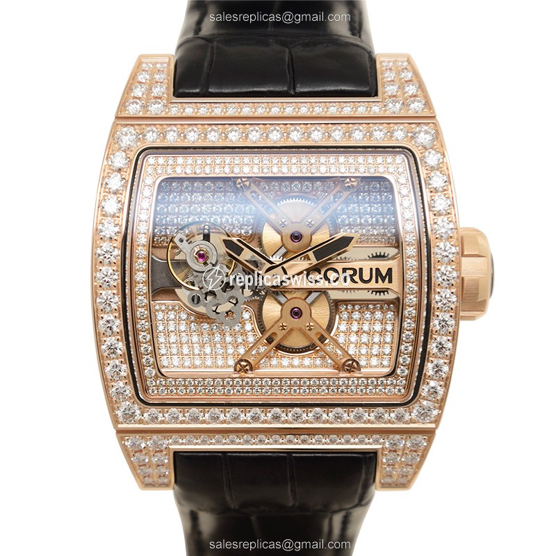 Corum 022.715.85-OF01 0000 BRIDGE Automatic 18kt Rose Gold & Diamonds