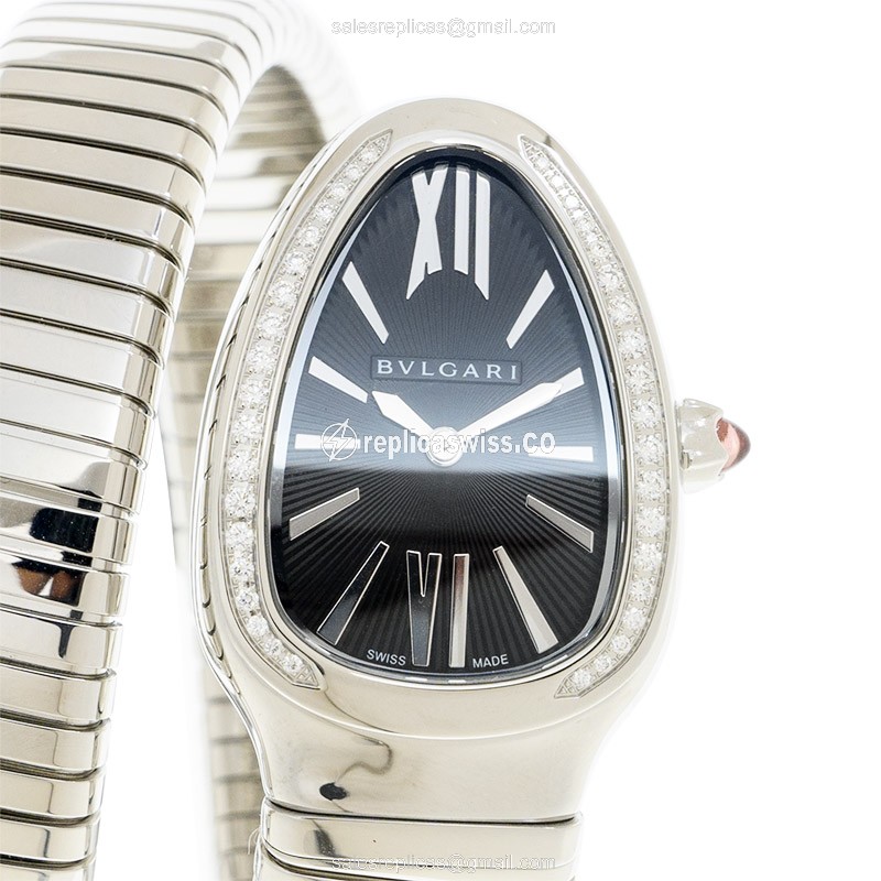 Bulgari SP35BSDS2T SERPENTI TUBOGAS Quartz Stainless Steel & Diamonds