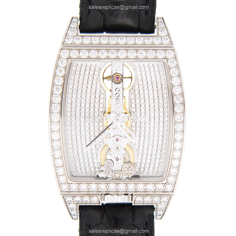 Corum 113.158.69/0001 GR34 BRIDGE Manual Wind 18kt White Gold & Diamond