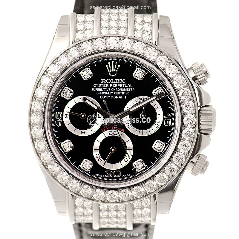 Rolex 116599RBR-BK8DIA DAYTONA Automatic 18kt White Gold & Diamond