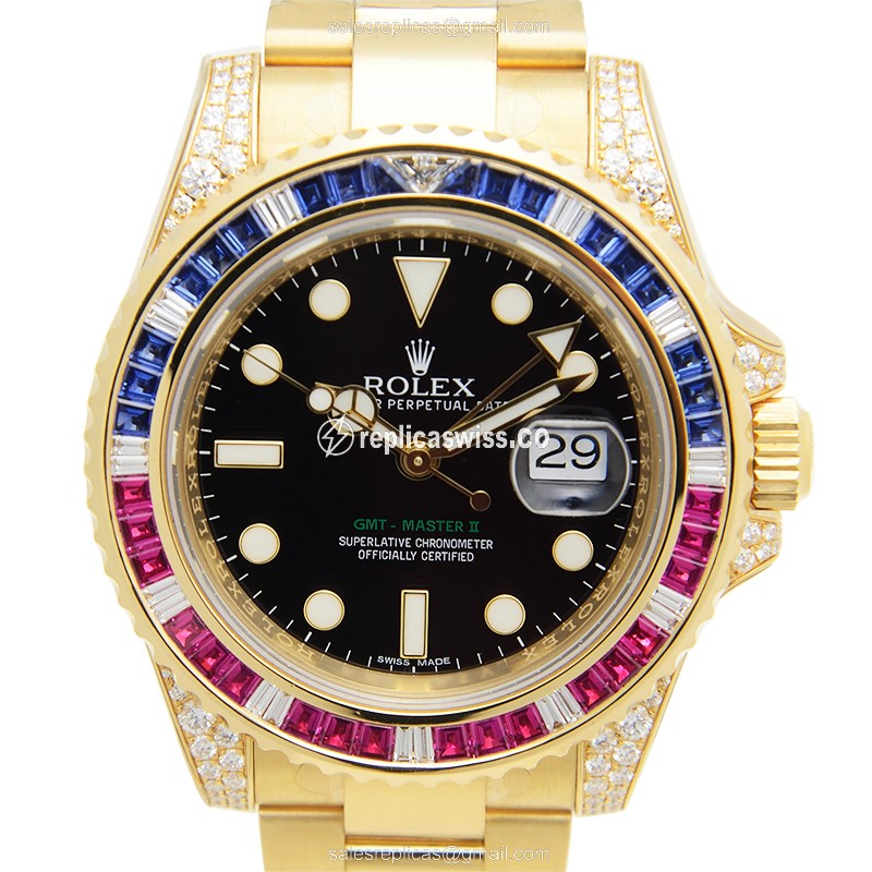 Rolex 116758SA GMT-MASTER II Automatic 18kt Gold & Diamond & Steel