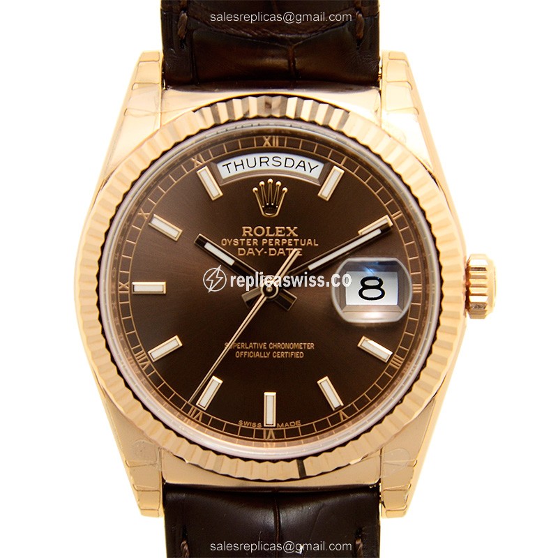 Rolex 118135BR DAY-DATE Automatic 18kt Rose Gold
