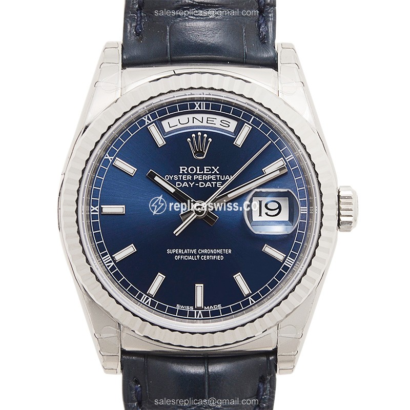 Rolex 118139BL DAY-DATE Automatic 18kt White Gold