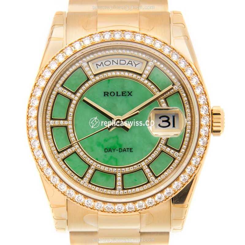 Rolex 118348GNJADECAROUSELDIA DAY-DATE Automatic 18kt Yellow Gold