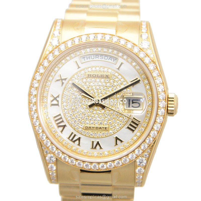 Rolex 118388NRZ DAY-DATE Automatic 18kt Gold & Diamond & Steel