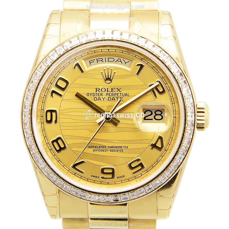 Rolex 118398BRWAVEAR DAY-DATE Automatic 18kt Gold & Diamond & Steel