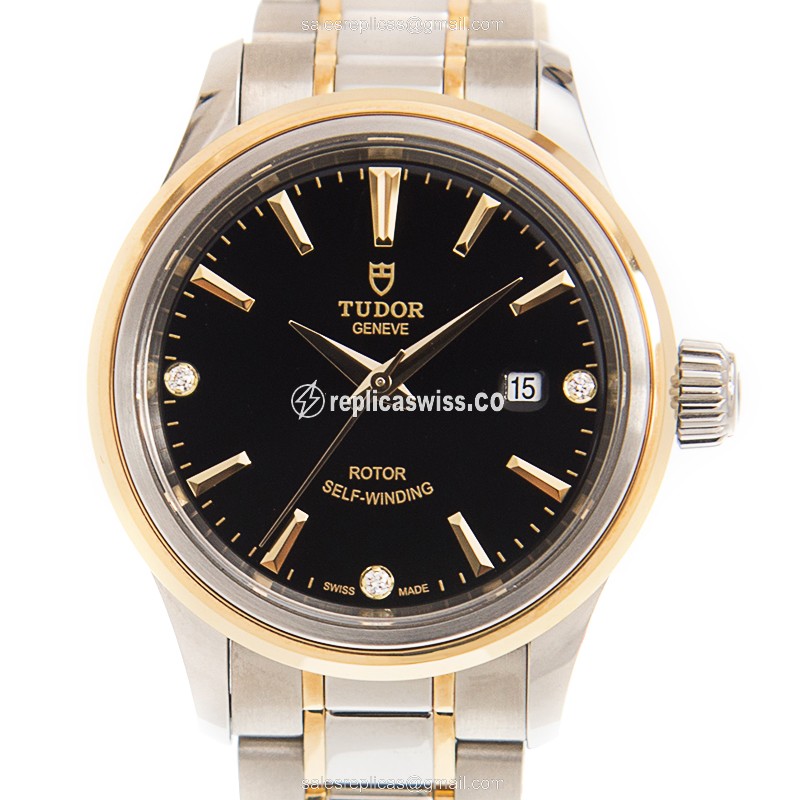 Tudor 12103-65013-369DI-BK STYLE Automatic 18kt Gold & Steel