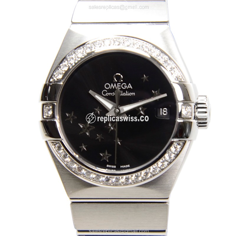 Omega 123.15.27.20.01.001 CONSTELLATION Automatic Stainless Steel & Diamonds