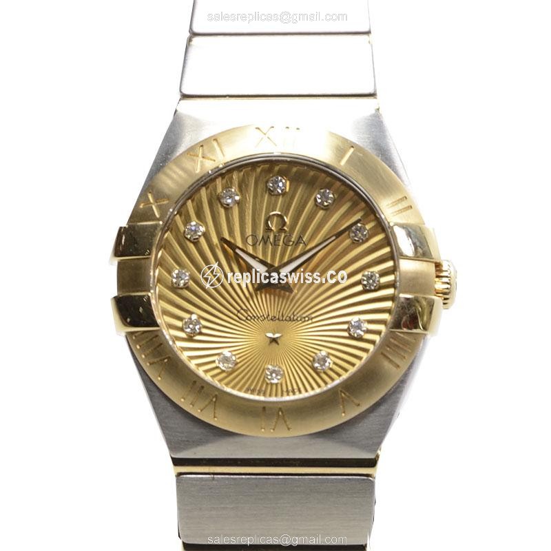 Omega 123.20.24.60.58.001 CONSTELLATION Quartz 18kt Gold & Steel