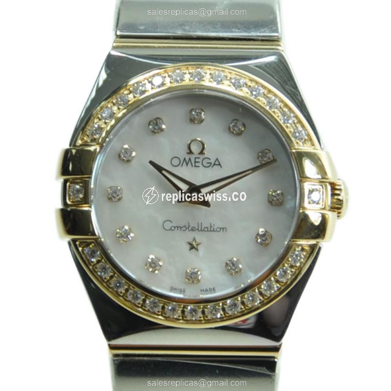 Omega 123.25.24.60.55.007 CONSTELLATION Quartz 18kt Gold & Diamond & Steel