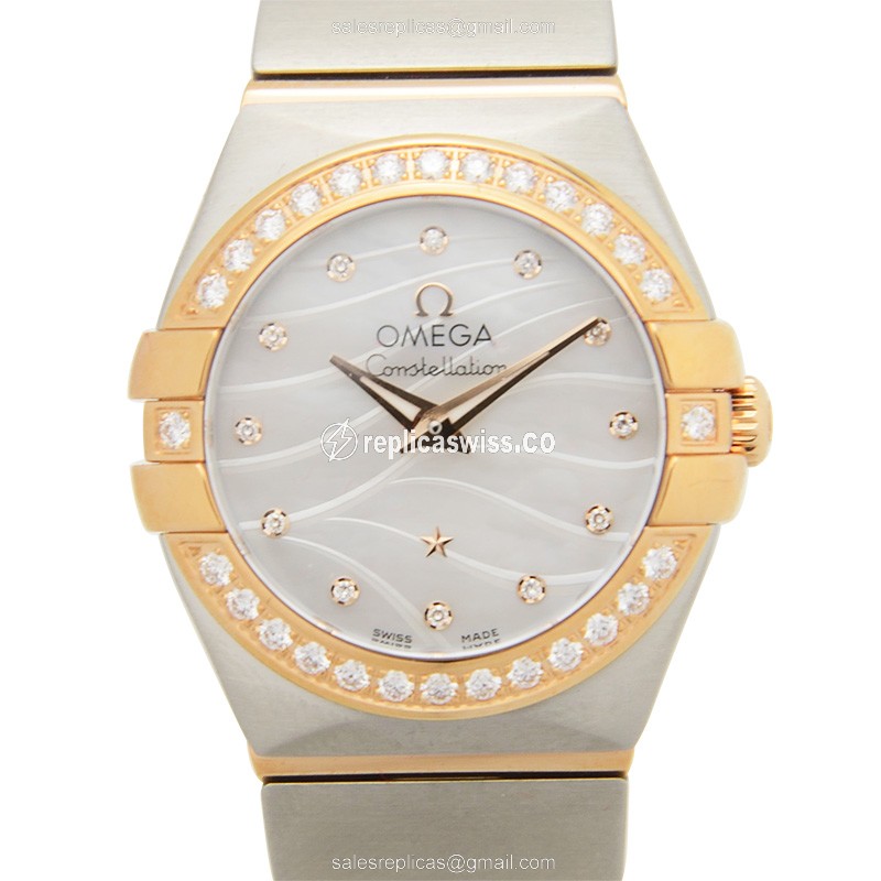 Omega 123.25.24.60.55.012 CONSTELLATION Quartz 18kt Rose Gold & Diamonds