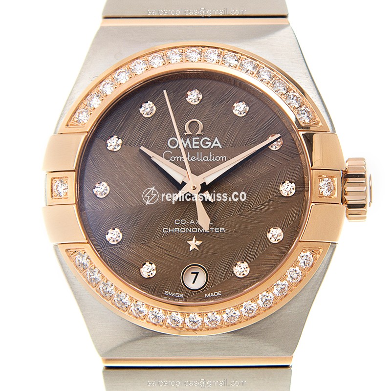 Omega 123.25.27.20.63.001 CONSTELLATION Automatic 18kt Rose Magic & Diamond