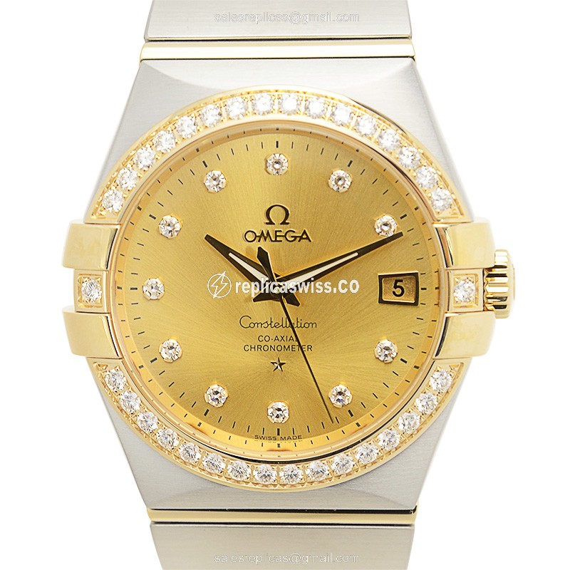 Omega 123.25.35.20.58.001 CONSTELLATION Automatic 18kt Gold & Diamond & Steel