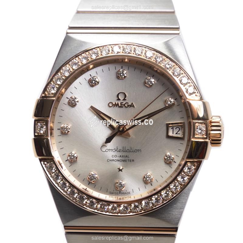 Omega 123.25.38.21.52.001 CONSTELLATION Automatic 18kt Rose Magic & Diamond