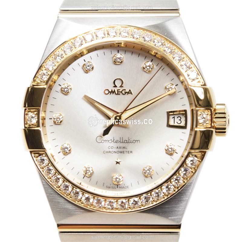 Omega 123.25.38.21.52.002 CONSTELLATION Automatic 18kt Gold & Diamond & Steel