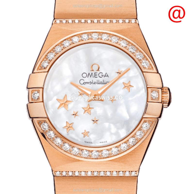Omega 123.55.24.60.05.004 CONSTELLATION Quartz 18kt Rose Gold & Diamonds