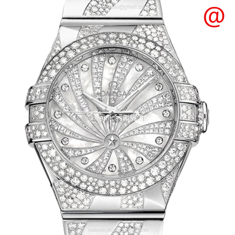 Omega 123.55.31.20.55.009 CONSTELLATION Automatic 18kt White Gold & Diamond