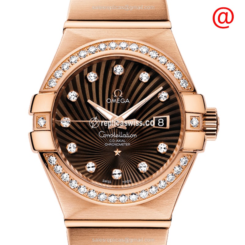 Omega 123.55.38.21.63.001 CONSTELLATION Automatic 18kt Rose Gold & Diamonds
