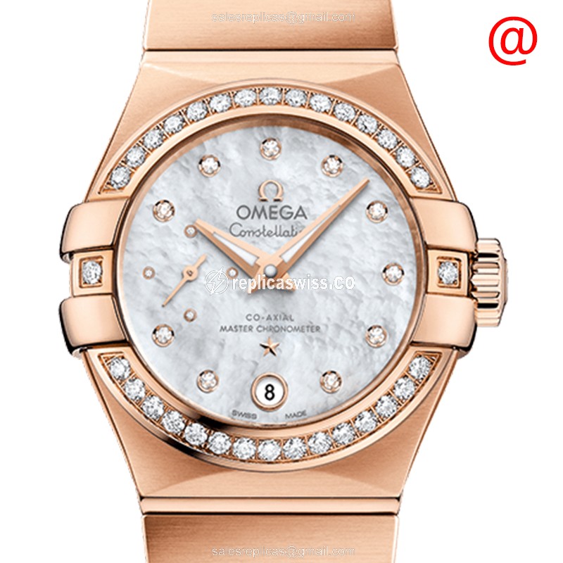 Omega 127.55.27.20.55.001 CONSTELLATION Automatic 18kt Rose Gold & Diamonds