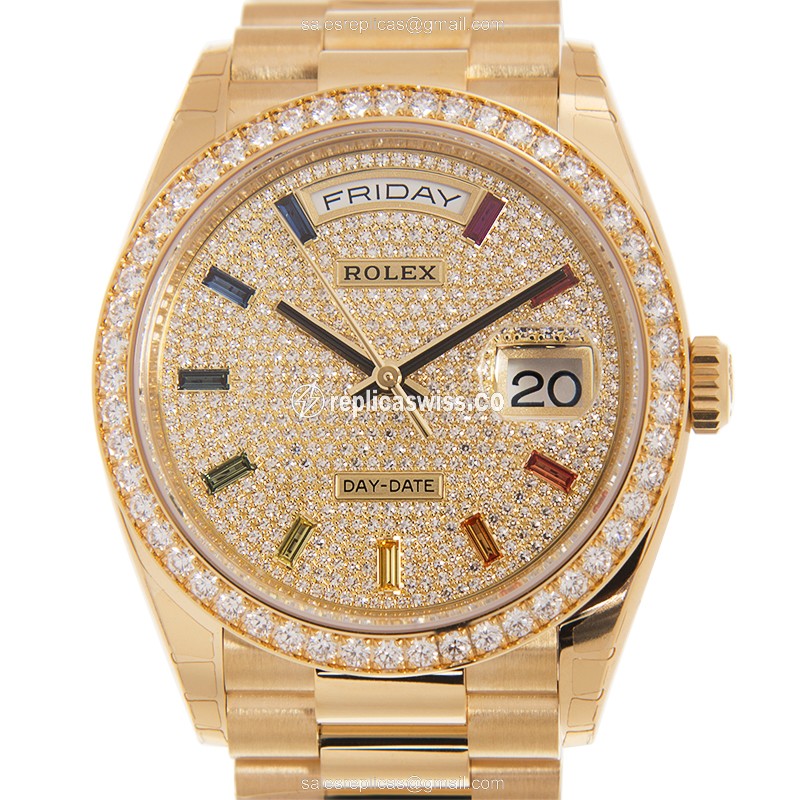 Rolex 128348RBR-0030 DAY-DATE Automatic 18kt Gold & Diamond