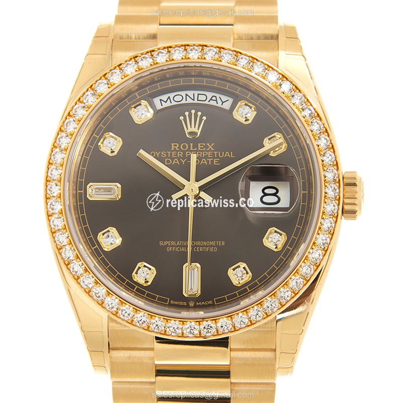 Rolex 128348RBR-0005 DAY-DATE Automatic 18kt Gold & Diamond