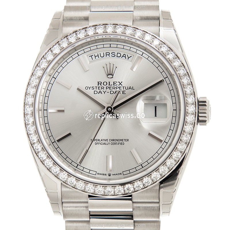Rolex 128349RBR-0001 DAY-DATE Automatic 18kt White Gold & Diamond