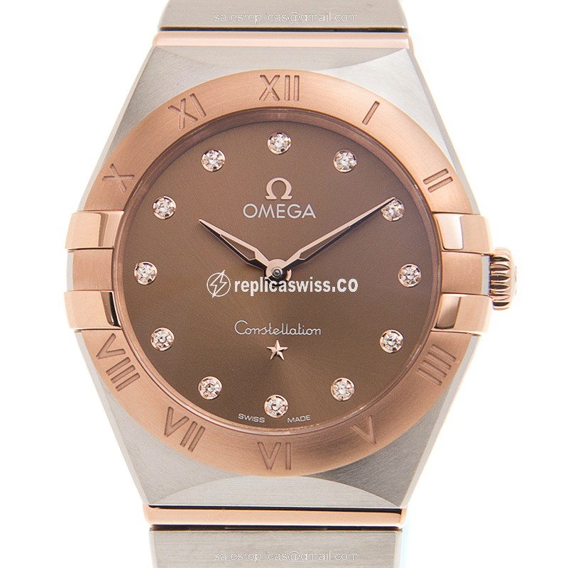 Omega 131.20.28.60.63.001 CONSTELLATION Quartz 18kt Rose Gold & Steel