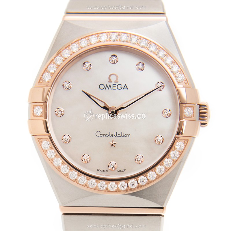 Omega 131.25.28.60.55.001 CONSTELLATION Quartz 18kt Rose Magic & Diamond