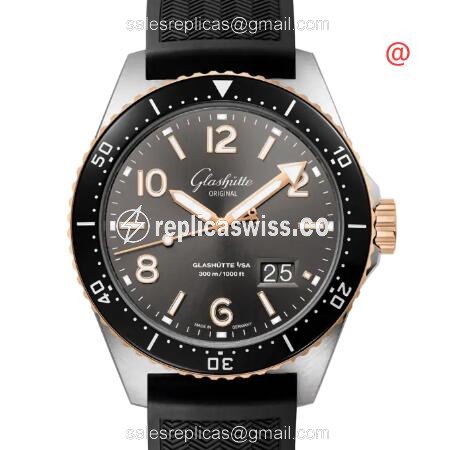 Glashutte 1-36-13-04-91-33 SEAQ PANORAMA DATE Automatic 18kt Rose Gold & Steel