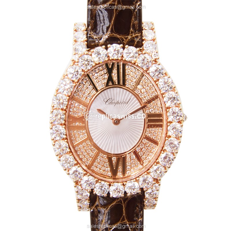 Chopard 139383-5001 HAPPY SPORT Quartz 18kt Rose Gold & Diamonds