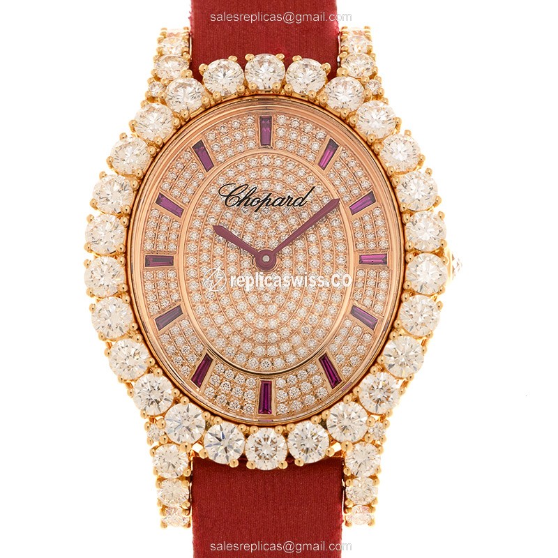 Chopard 139383-5001 HAPPY SPORT Quartz 18kt Rose Gold & Diamonds