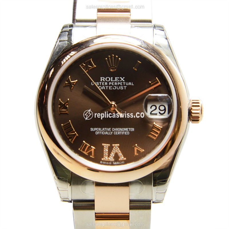 Rolex 178241BRRNVIDIAOY LADY DATEJUST Automatic 18kt Rose Gold & Steel