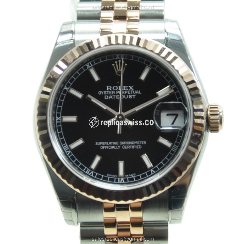Rolex 178271BKWTBAR LADY DATEJUST Automatic 18kt Rose Gold & Steel