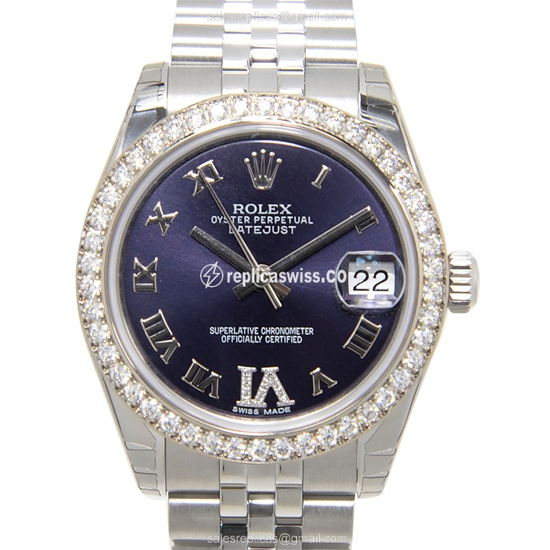 Rolex 178384PURPLERNVIDIAJUB LADY DATEJUST Automatic 18kt White Gold & Steel
