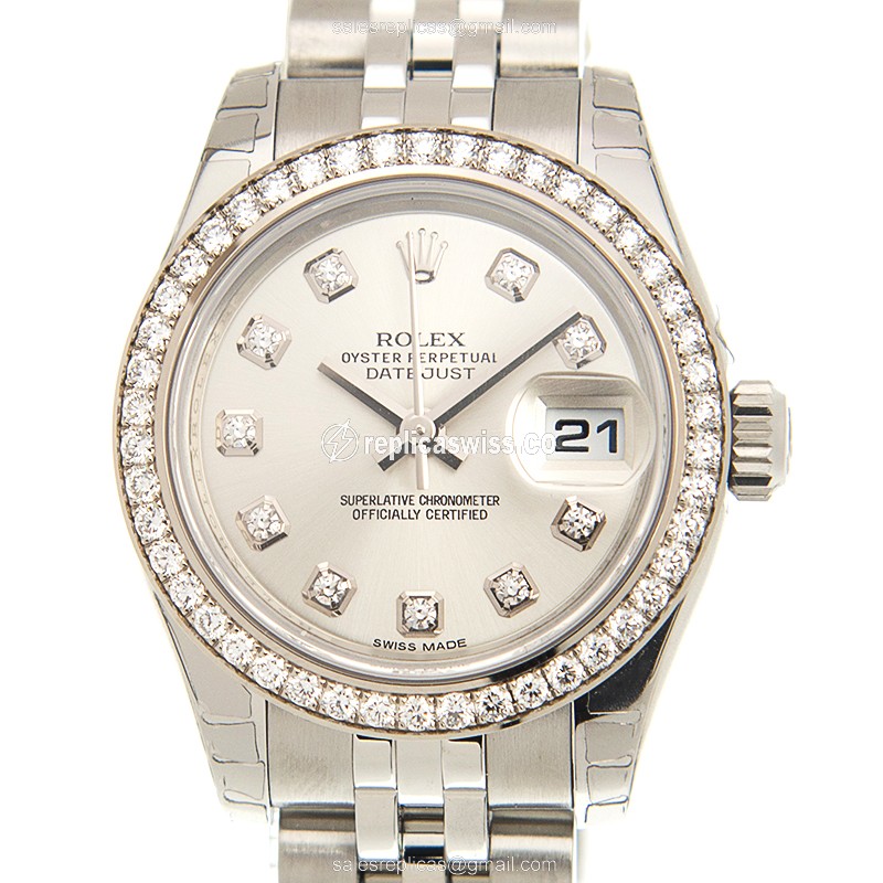 Rolex 179384GSV LADY DATEJUST Automatic 18kt White Gold & Diamond & Steel