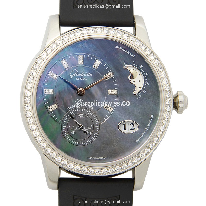 Glashutte 1-90-12-02-12-02 PANO Automatic Stainless Steel & Diamonds