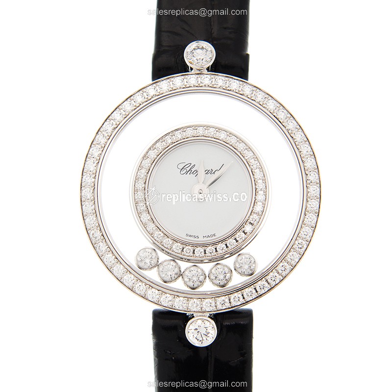 Chopard 203957-1201 HAPPY DIAMONDS Quartz 18kt White Gold