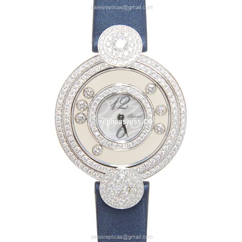 Chopard 209341-1001 HAPPY DIAMONDS Quartz 18kt White Gold & Diamond