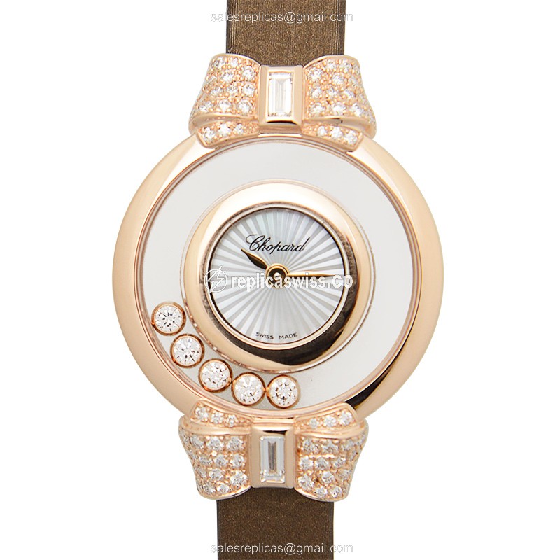 Chopard 209425-5001 HAPPY DIAMONDS Quartz 18kt Rose Gold & Diamonds