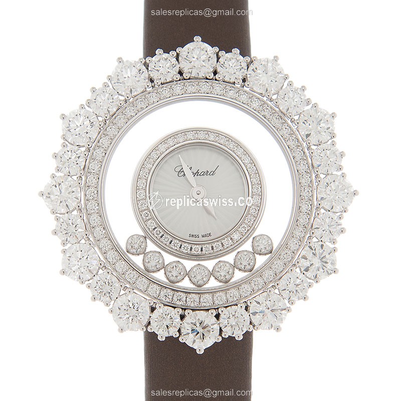 Chopard 209436-1002 HAPPY DIAMOND Quartz 18kt White Gold & Diamond