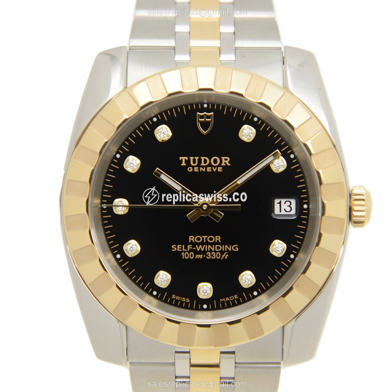 Tudor 21013-62583-10DI-BK CLASSIQUE Automatic 18kt Gold & Steel