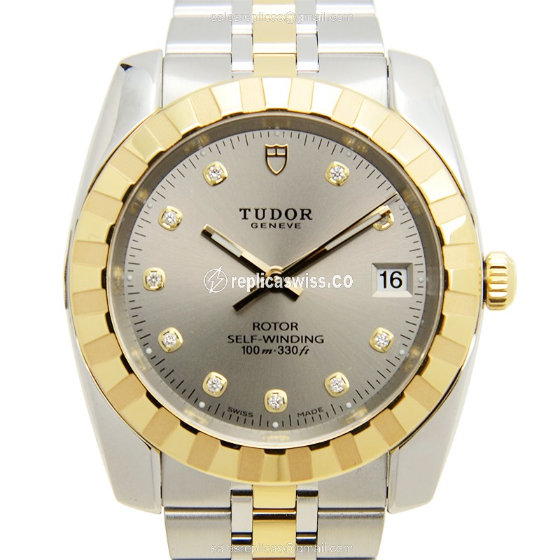 Tudor 21013-62583-10DI-GY CLASSIQUE Automatic 18kt Gold & Steel