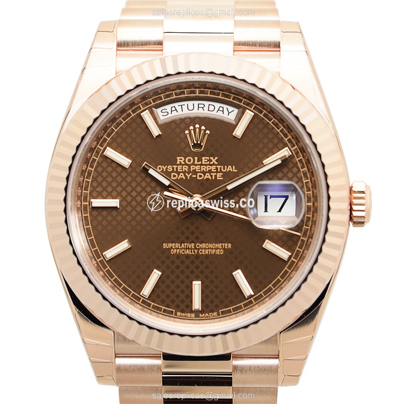 Rolex 228235BRWTBAR DAY-DATE Automatic 18kt Rose Gold