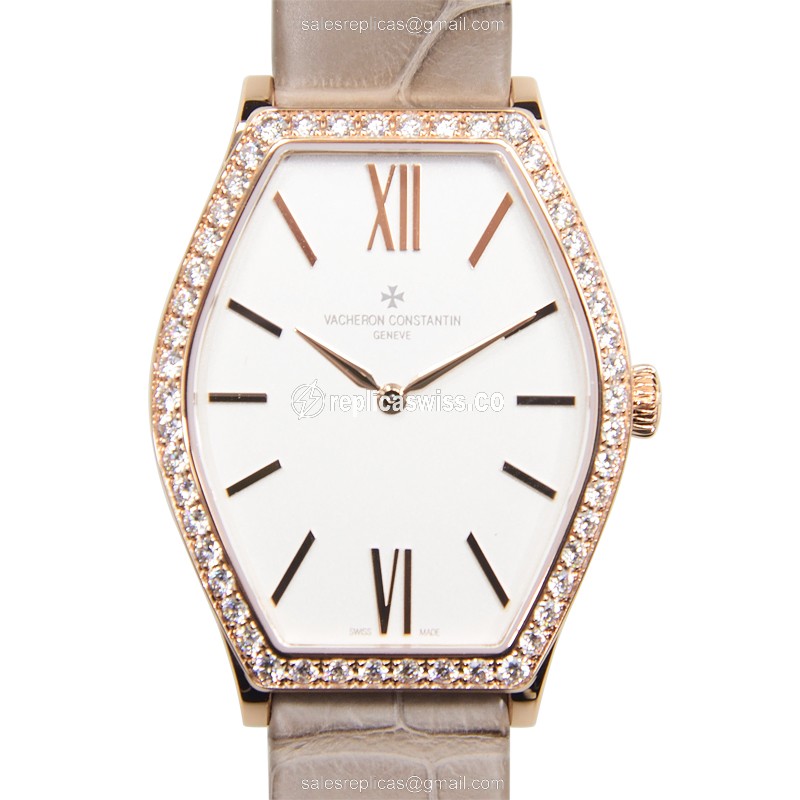 Vacheron Constantin 25530/000R-9742 MALTE Quartz 18kt Rose Gold & Diamonds