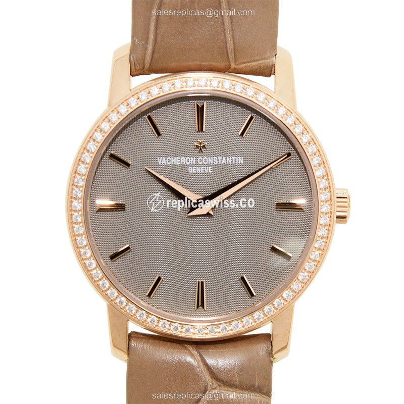 Vacheron Constantin 25558/000R-9759 TRADITIONNELLE Quartz 18kt Rose Gold & Diamonds