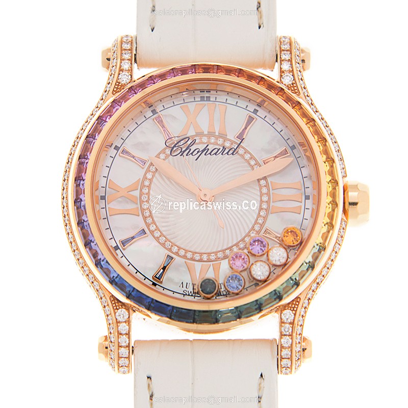 Chopard 274891-5007 HAPPY SPORT Automatic 18kt Rose Gold & Sapphire