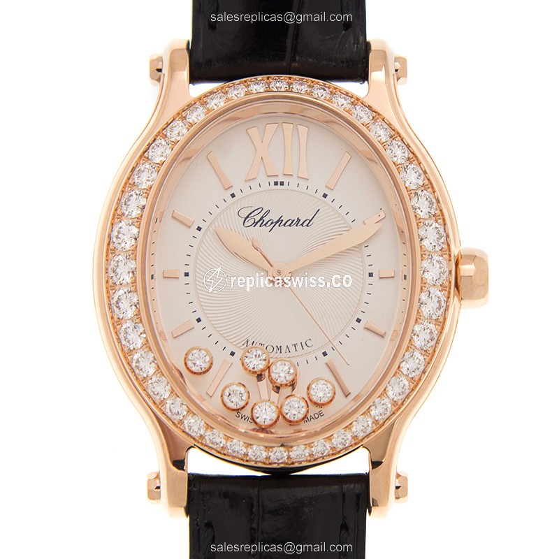 Chopard 275362-5002 HAPPY SPORT Automatic 18kt Rose Gold & Diamonds