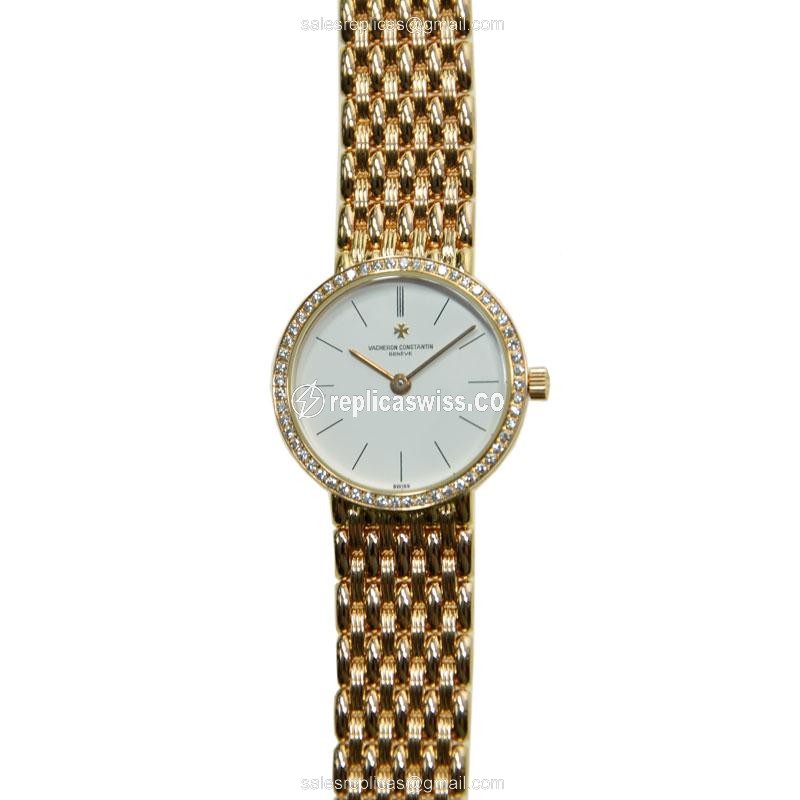 Vacheron Constantin 27593/454J-3 Quartz 18kt Rose Gold & Diamonds