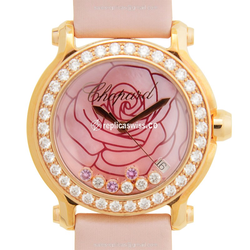 Chopard 277473-5011 HAPPY SPORT Quartz 18kt Rose Gold & Diamonds