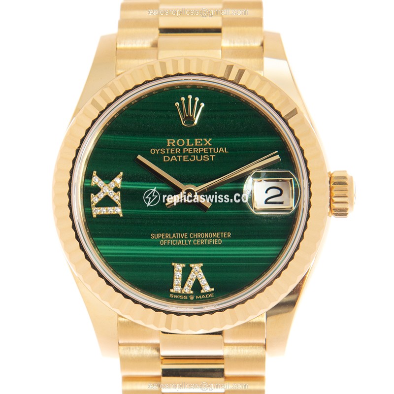 Rolex 278278MALACHITEVIIXDIA_P DATEJUST Automatic 18kt Yellow Gold